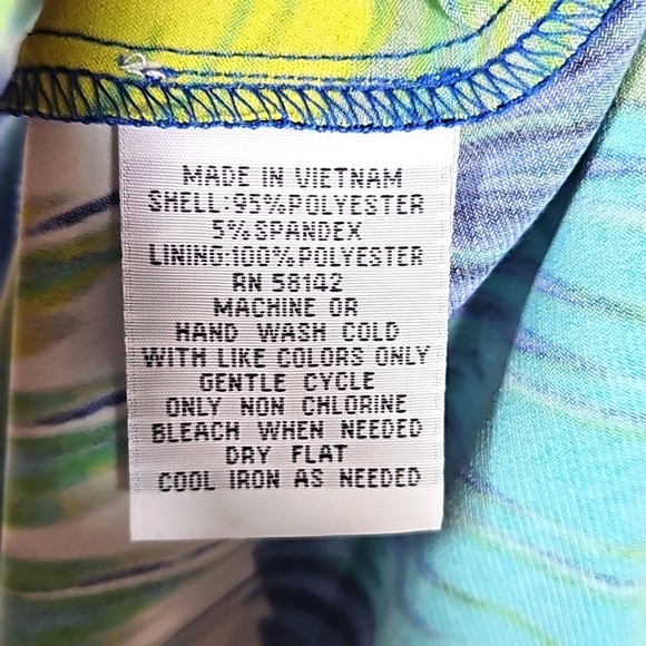 Maggy London Green & Blue Dress Sz 10 - Picture 7 of 7